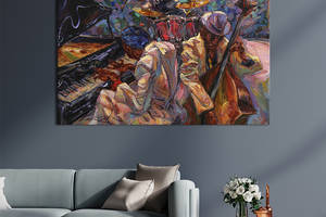 Картина на холсте KIL Art для интерьера в гостиную спальню Звуки джаза 51x34 см (521-1)