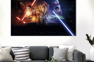 Картина на холсте KIL Art для интерьера в гостиную спальню Звёздные войны: Пробуждение силы 51x34 см (668-1)
