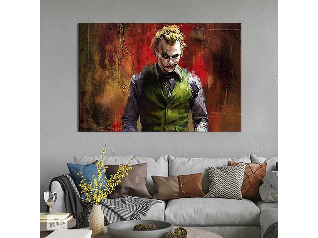 Картина на холсте KIL Art для интерьера в гостиную спальню Джокер - Клоун-Принц преступного мира 51x34 см (719-1)