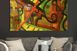 Картина на холсте KIL Art для интерьера в гостиную спальню Абстрактная живопись 51x34 см (8-1)