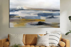 Картина на холсте KIL Art для интерьера в гостиную спальню Абстракция горизонт 51x34 см (35-1)