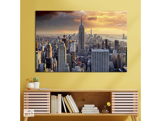 Картина на холсте KIL Art для интерьера в гостиную спальню Огромный Нью-Йорк 80x54 см (370-1)