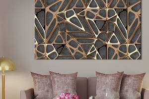 Картина на холсте KIL Art для интерьера в гостиную спальню Металлическая абстракция 120x80 см (39-1)