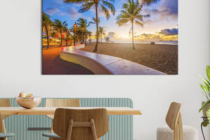Картина на холсте KIL Art для интерьера в гостиную спальню Пляж Флориды 120x80 см (391-1)