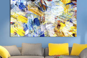 Картина на холсте KIL Art для интерьера в гостиную спальню Абстракция беспорядочный цвет 80x54 см (40-1)