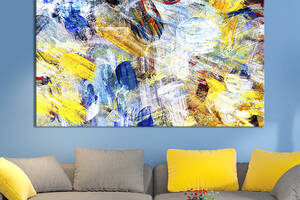 Картина на холсте KIL Art для интерьера в гостиную спальню Абстракция беспорядочный цвет 120x80 см (40-1)