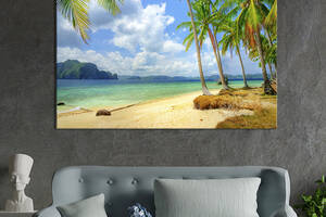 Картина на холсте KIL Art для интерьера в гостиную спальню Райский пляж 80x54 см (406-1)