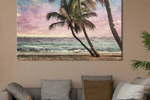 Картина на холсте KIL Art для интерьера в гостиную спальню Гавайский пляж 80x54 см (414-1)