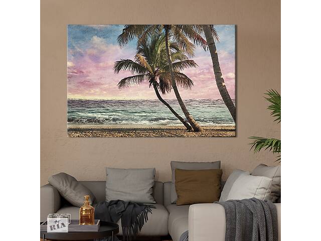 Картина на холсте KIL Art для интерьера в гостиную спальню Гавайский пляж 120x80 см (414-1)