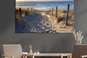 Картина на холсте KIL Art для интерьера в гостиную спальню Спуск на пляж 80x54 см (421-1)