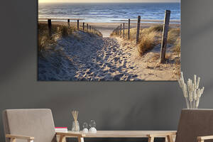 Картина на холсте KIL Art для интерьера в гостиную спальню Спуск на пляж 51x34 см (421-1)
