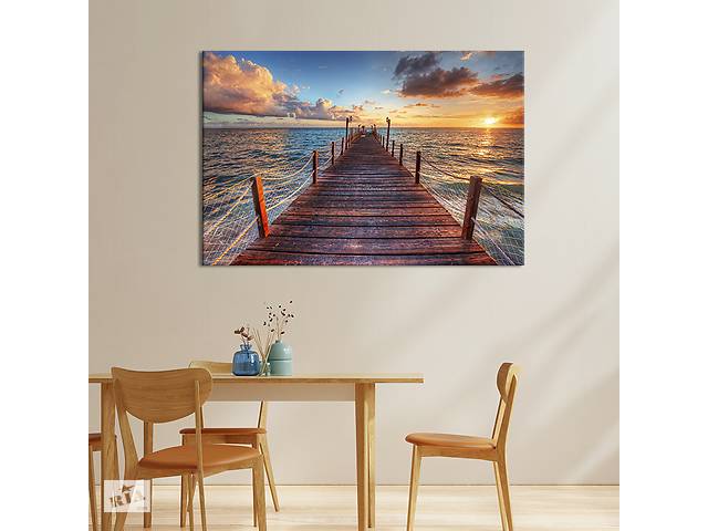 Картина на холсте KIL Art для интерьера в гостиную спальню Морской пирс 120x80 см (424-1)