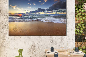 Картина на холсте KIL Art для интерьера в гостиную спальню Волны на море 51x34 см (425-1)