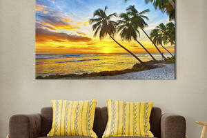Картина на холсте KIL Art для интерьера в гостиную спальню Пляж Барбадоса 51x34 см (428-1)