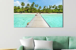Картина на холсте KIL Art для интерьера в гостиную спальню Пирс на тропическом острове 80x54 см (432-1)