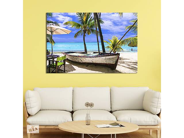 Картина на холсте KIL Art для интерьера в гостиную спальню Пляж Маврикия 80x54 см (433-1)