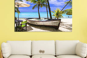 Картина на холсте KIL Art для интерьера в гостиную спальню Пляж Маврикия 120x80 см (433-1)