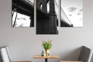 Картина на холсте KIL Art для интерьера в гостиную Старый Бруклинский мост в Нью-Йорке 96x60 см (379-32)