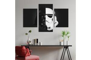 Картина на холсте KIL Art для интерьера в гостиную Star Wars poster Darth Vader and Stormtrooper 66x40 см (748-32)