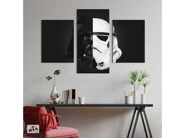 Картина на холсте KIL Art для интерьера в гостиную Star Wars poster Darth Vader and Stormtrooper 141x90 см (748-32)
