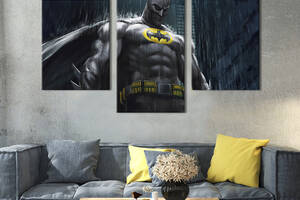 Картина на холсте KIL Art для интерьера в гостиную Супергерой Бэтмен 66x40 см (687-32)