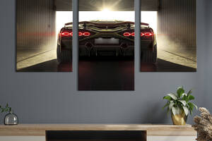 Картина на холсте KIL Art для интерьера в гостиную Супергибрид Lamborghini Sian 96x60 см (87-32)