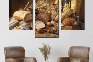 Картина на холсте KIL Art для интерьера в гостиную Свежий хлеб 96x60 см (285-32)
