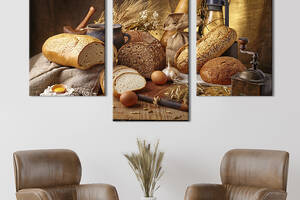 Картина на холсте KIL Art для интерьера в гостиную Свежий хлеб 141x90 см (285-32)