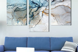 Картина на холсте KIL Art для интерьера в гостиную Светлый голубой мрамор 96x60 см (37-32)