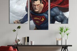 Картина на холсте KIL Art для интерьера в гостиную Сверхчеловек Супермен 66x40 см (751-32)