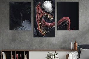 Картина на холсте KIL Art для интерьера в гостиную Симбиот Веном от Марвел 96x60 см (759-32)