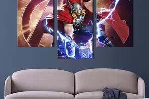 Картина на холсте KIL Art для интерьера в гостиную Thor Marvel comics 66x40 см (754-32)