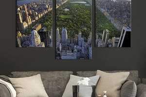Картина на холсте KIL Art для интерьера в гостиную Уникальный Центральный Парк Нью-Йорка 96x60 см (332-32)