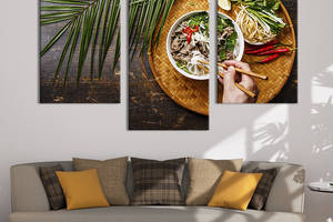 Картина на холсте KIL Art для интерьера в гостиную Вьетнамская кухня 96x60 см (305-32)