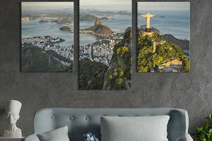Картина на холсте KIL Art для интерьера в гостиную Волшебный вид на Рио-де-Жанейро 96x60 см (368-32)