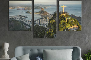 Картина на холсте KIL Art для интерьера в гостиную Волшебный вид на Рио-де-Жанейро 66x40 см (368-32)