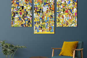 Картина на холсте KIL Art для интерьера в гостиную Вселенная Симпсонов 96x60 см (741-32)