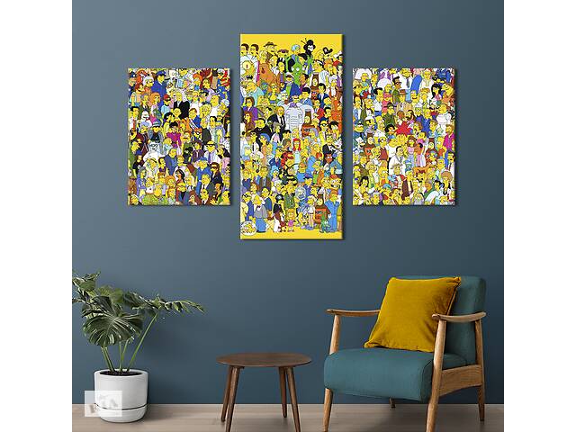 Картина на холсте KIL Art для интерьера в гостиную Вселенная Симпсонов 96x60 см (741-32)