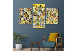 Картина на холсте KIL Art для интерьера в гостиную Вселенная Симпсонов 66x40 см (741-32)
