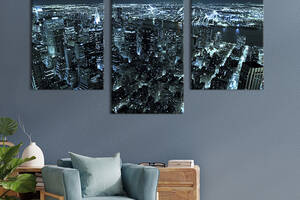 Картина на холсте KIL Art для интерьера в гостиную Яркие огни Нью-Йорка 96x60 см (314-32)