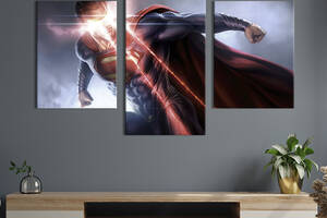 Картина на холсте KIL Art для интерьера в гостиную Ярость Супермена 96x60 см (767-32)