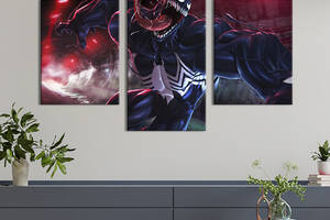 Картина на холсте KIL Art для интерьера в гостиную Инопланетный чёрный симбиот Веном 96x60 см (760-32)