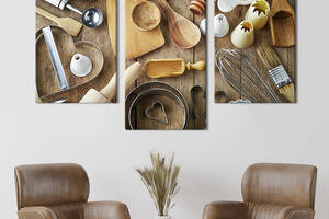 Картина на холсте KIL Art для интерьера в гостиную Инвентарь для кухни 96x60 см (284-32)