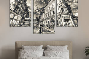 Картина на холсте KIL Art для интерьера в гостиную Исторические здания Лондона 141x90 см (365-32)