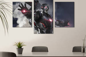 Картина на холсте KIL Art для интерьера в гостиную Железный патриот - супергерой Marvel 66x40 см (763-32)
