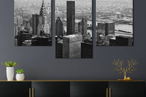 Картина на холсте KIL Art для интерьера в гостиную Знаменитое здание Нью-Йорка Эмпайр-стейт-билдинг 96x60 см (363-32)