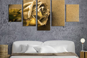 Картина на холсте KIL Art Драгоценная золотая роза 162x80 см (770-52)