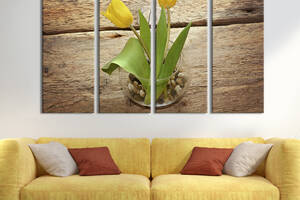 Картина на холсте KIL Art Два тюльпана в вазе 209x133 см (1005-41)
