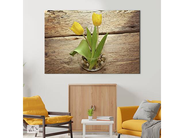 Картина на холсте KIL Art Два жёлтых тюльпана 122x81 см (1005-1)