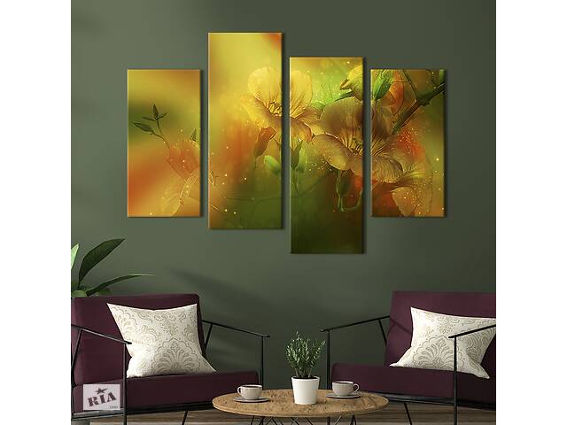 Картина на холсте KIL Art Диковинные тропические цветы 89x56 см (803-42)